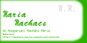 maria machacs business card