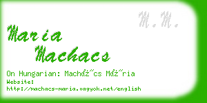 maria machacs business card